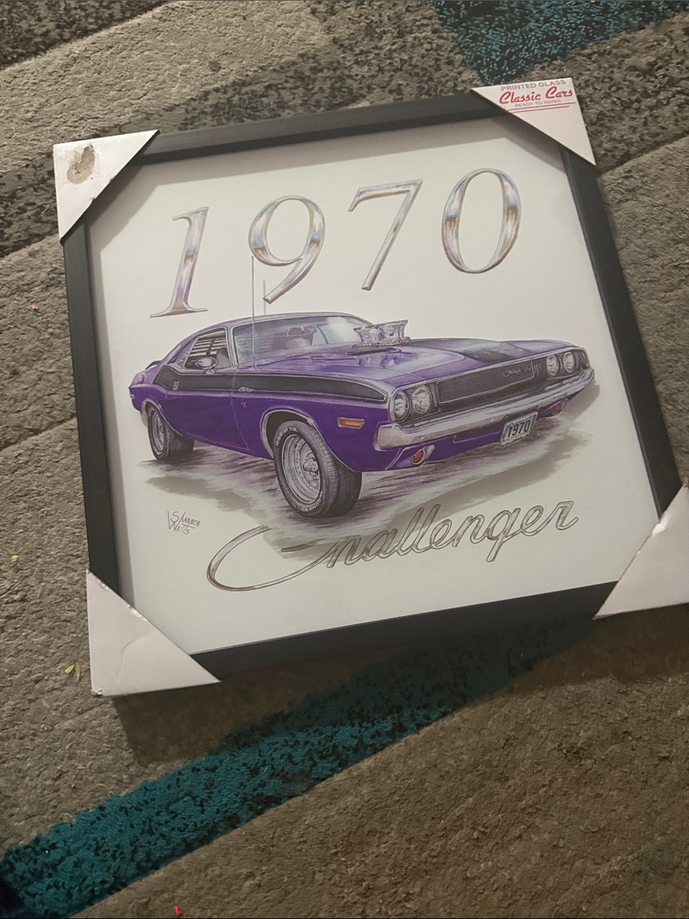 Classic Purple 1970 Challenger Illustration Wall Art